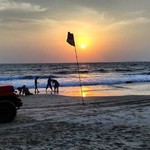 majorda goa beach sunset