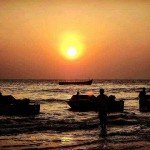 baga india goa beach sunset