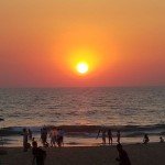 calangute india goa sunset