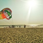 majorda goa beach nature parasailing watersports sunset