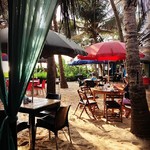 @instagram: Sand, shadows, and señoritas! ????‍????‍????‍????
.
.
#goa #ashvembeach #ashvem #morjim #sand #beach #beachshack #french