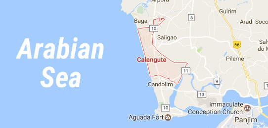 Calangute beach on the Map